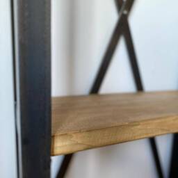 Freestanding Industrial Metal & Wood Shelving Unit - Handmade Storage Shelf, Rustic Bookcase, Open Display Rack, Custom Home Decor - thumbnail 2