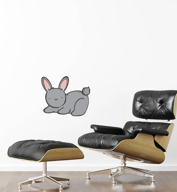 Bunny With Cute Face Wall Sticker Decal - Dogs & Pets Stickers, Decals, Kids Animals Decals