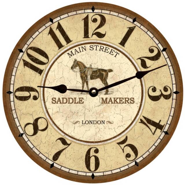 Main Street Saddle Makers Clock - Horse Wall Equestrian Clock - image 1
