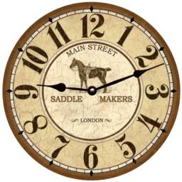 Main Street Saddle Makers Clock - Horse Wall Equestrian Clock - thumbnail 1