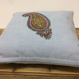 Paisley Pattern - Traditional Block Printed Technique Home Decor Nautical Blue Farmhouse Pillows Gift Idea - thumbnail 3