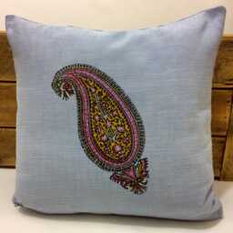 Paisley Pattern - Traditional Block Printed Technique Home Decor Nautical Blue Farmhouse Pillows Gift Idea - thumbnail 1
