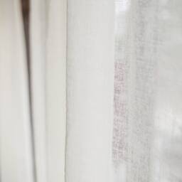 Handmade Linen Sheer Curtains Semi White Rod Pocket With Crown Drapes - thumbnail 3