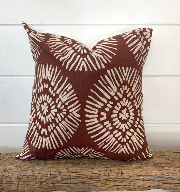 One Scott Living Pillow Cover, Dark Brown Medallion Pillow, Decorative Throw Pillow, Chocolate Accent - image 1