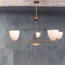 Handmade Brass Sputnik Chandelier - Mid-Century Modern Light Fixture Stilnovo Italian - thumbnail 2