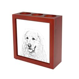 Great Pyrenees - Wooden Stand For Candles/Pens With The Image Of A Dog New Collection - thumbnail 1