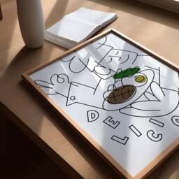 Delicious Retro Illustration Chef Kitchen Print - Aesthetic Decor Doodle, Chefs Kiss Trendy Funky Cafe - thumbnail 3
