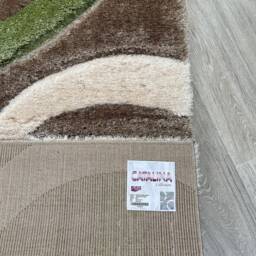 New Silky Soft Green, Beige, Hand Tufted Rings Design Shag Pile Rug - thumbnail 2