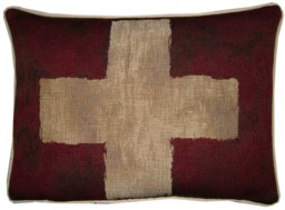 Vintage Swiss Switzerland Flag Tapestry Cushion Pillow Cover - thumbnail 1