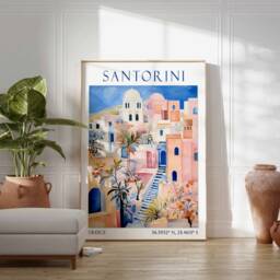 Santorini Travel Print, Poster, Landscape Greece Wall Art, Greek Decor, Gift - thumbnail 3