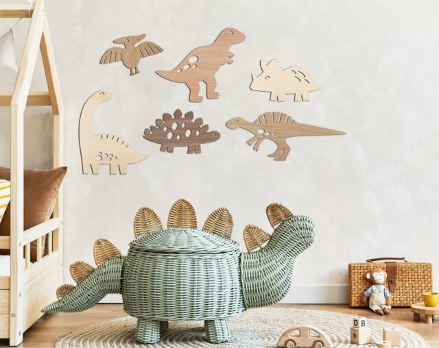 Dinosaur Wall Art Set Of 6 - Kids Playroom Decor T-Rex Stegosaurus Triceratops Diplodocus Pterodactyl Spinosaurus - image 1