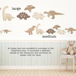 Dinosaur Wall Art Set Of 6 - Kids Playroom Decor T-Rex Stegosaurus Triceratops Diplodocus Pterodactyl Spinosaurus - thumbnail 3
