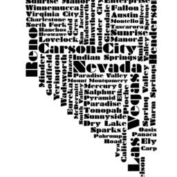 Nevada State Decal, City Names Wall Art, Word Cloud Sticker, Las Vegas Decor, Travel Design, Carson City, Reno Art - thumbnail 2