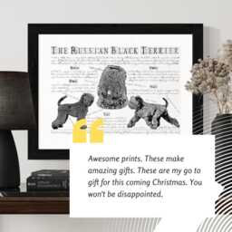 Russian Black Terrier Poster - Gift -Russian Portrait Body Conformation - thumbnail 2