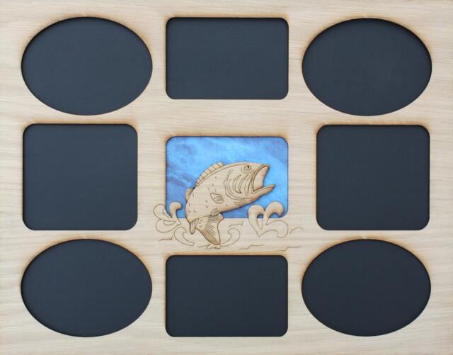 11x14 Bass Fishing Picture Frame Collage Mat Insert - Gifts Gift For Fisherman Dad Frame Not Incl - image 1