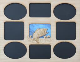 11x14 Bass Fishing Picture Frame Collage Mat Insert - Gifts Gift For Fisherman Dad Frame Not Incl - thumbnail 1