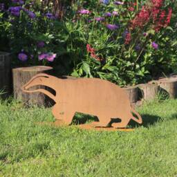 Rusty Metal Life Size Badger Outdoor & Garden Gift, British Made Rustic - thumbnail 1