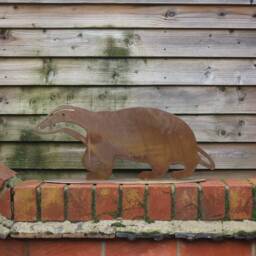 Rusty Metal Life Size Badger Outdoor & Garden Gift, British Made Rustic - thumbnail 3