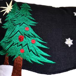 Christmas Pillows, Reindeer Pillow, Linen Velvet Throw D??cor, Cushion, Embroidered Decorative Xmas Pillow - thumbnail 3