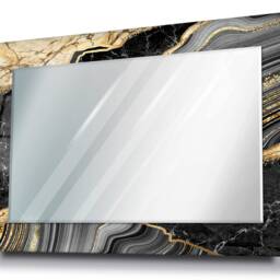 Marble Effect Tempered Glass Wall Mirror, Luxury Home Decor - thumbnail 3