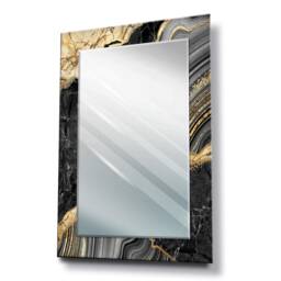 Marble Effect Tempered Glass Wall Mirror, Luxury Home Decor - thumbnail 2
