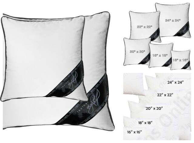 Duck Feather Cushions/Hollowfibre Cushion Pads Inners Inserts Fillers Scatter Square Filled Soft Sofa Bed Settee Decor All Sizes - image 1