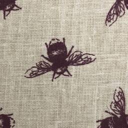 "1 X Fryetts Bees Purple Cream Cushion Cover 16"" 18"" 20"" 22"" 24" - thumbnail 2