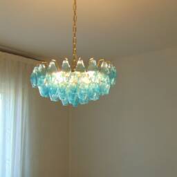 Murano Glass Polierdri Turquoise, Chandelier - thumbnail 4