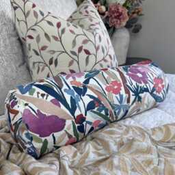 Floral Bolster Cushion Pillow 16x6 - thumbnail 4