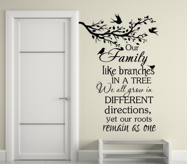 Family Quote Wall Decals - Like Branches in A Tree Vinyl Lettering For Home Living Room Bedroom T33 - image 1