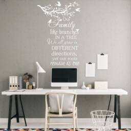 Family Quote Wall Decals - Like Branches in A Tree Vinyl Lettering For Home Living Room Bedroom T33 - thumbnail 2
