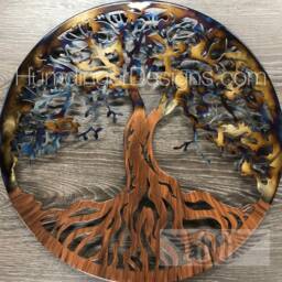 Tree Of Life Metal Wall Art - 28 Inch Diameter Stand-Offs Included Easy Install - thumbnail 2