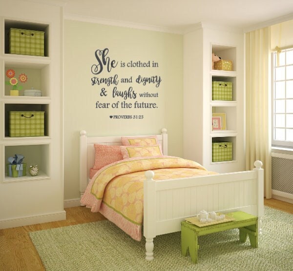Proverbs 3125 Wall Decal - Strength & Dignity Quote - image 1