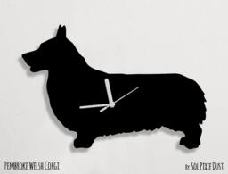 Pembroke Welsh Corgi Dog - Wall Clock Silhouette - thumbnail 1