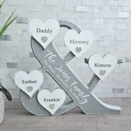 Personalized Family Name Sign, Modern Sign With Names, Plaque, 40Th Birthday Gifts For Her, Wife Gift From Kids, Step Mum - thumbnail 3