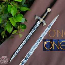 Once Upon A Time Sword Movie Excalibur Legendary Of Emma Swan & Killian Jones Men Gift +Sheath Home & Living Wall Decor - thumbnail 3