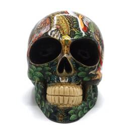 Hand Made Resin Skull, Hand Painted, Skull Art, Homeware, Local Bali Scenes, Barong - thumbnail 2