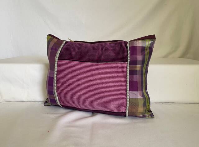 "Bohemian Silk Velvet Pillow Cover Purple Magenta Decorative Cushion - 10""/16" - image 1