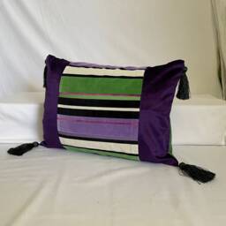 "Bohemian Silk Velvet Pillow Cover Purple Magenta Decorative Cushion - 10""/16" - thumbnail 4