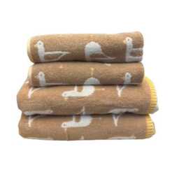 Beige Seagull Turkish Cotton Towels - 100% Jacquard Weave Bath - thumbnail 2