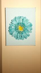 Wall Art D??cor Variety Daisy Flowers Plain, Chevron Background D??cors - thumbnail 1