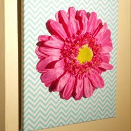 Wall Art D??cor Variety Daisy Flowers Plain, Chevron Background D??cors - thumbnail 2
