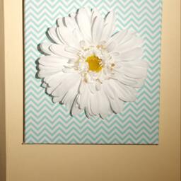 Wall Art D??cor Variety Daisy Flowers Plain, Chevron Background D??cors - thumbnail 3