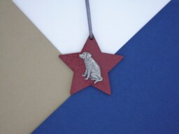 Labrador Wooden Star -Labrador Christmas Ornament Tree Decoration - Dog Hanging Mum Gift - thumbnail 1