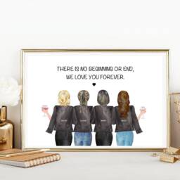 Personalised Mother & Daughter Christmas - Day Bestie Gift Customisable Portrait Print Changeable Quotes Birthday Friends - thumbnail 2
