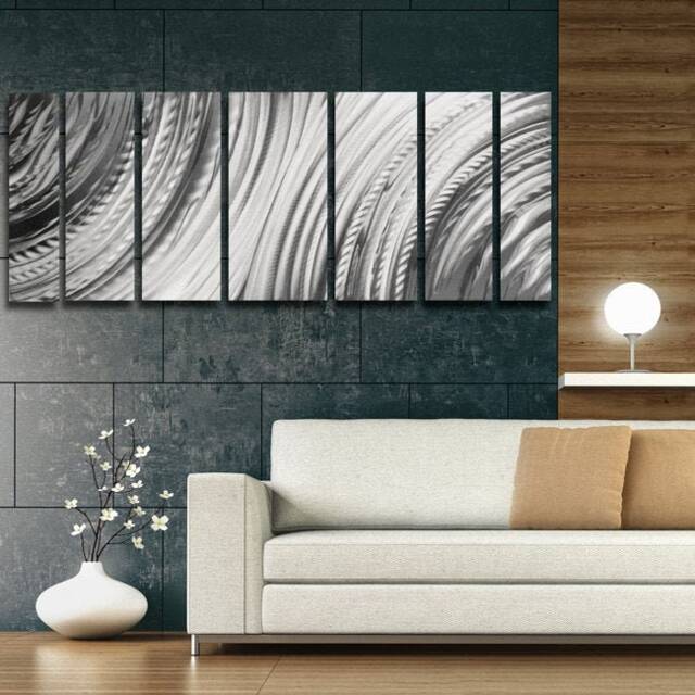 Modern Abstract Metal Wall Art Silver Aluminum Sculpture By Brian M Jones - image 1