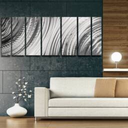 Modern Abstract Metal Wall Art Silver Aluminum Sculpture By Brian M Jones - thumbnail 1