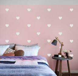 Heart Wall Decals Kids Room Decor, Stickers in 4cm 5cm & 10cm, Peel Stick, White Gold Decal Decor For Home