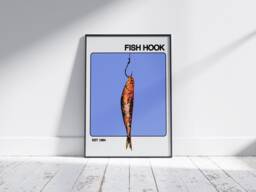 Fish Hook Print For Bedroom - Wall Art Poster Print Cool Posters Gift Women Men - thumbnail 1