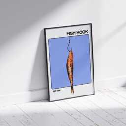 Fish Hook Print For Bedroom - Wall Art Poster Print Cool Posters Gift Women Men - thumbnail 3